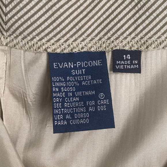 NWT Evan Picone Women's 2pc Pant Suit Set Sz 14 Loden Ivor Office Corpcore NWT - Picture 10 of 10